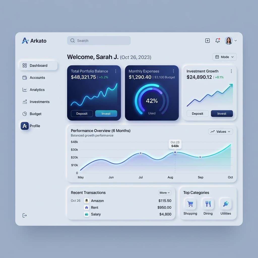 Arkato Dashboard Mockup